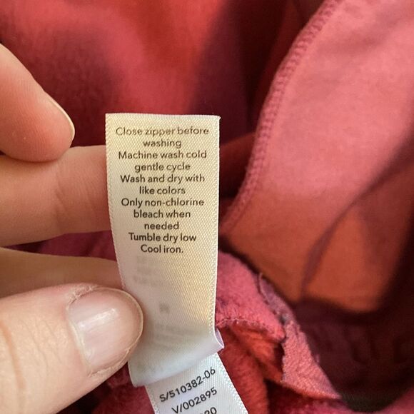 Athleta Dusty Rose Cozy Karma Side Zip Funnel Neck Sweatshirt Size Medium - Picture 9 of 9
